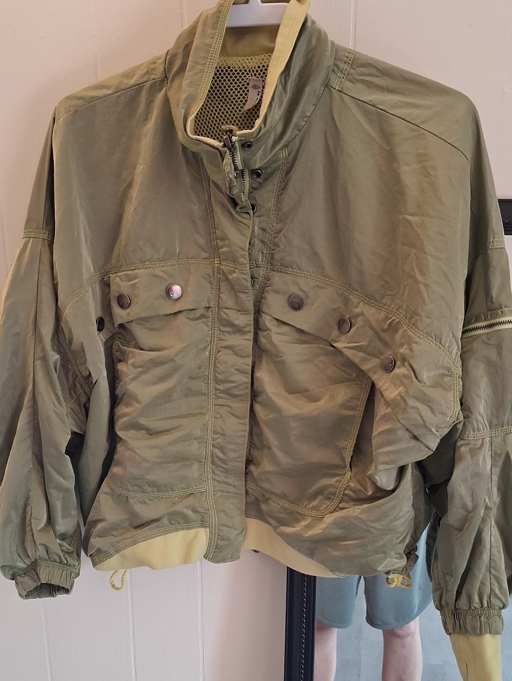 FP Movement Light Olive/Sage Green & Yellow Women's Lightweight Jacket